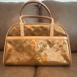 Louis Vuitton Bronze Vernis Tomkins Square Shoulder Bag / LV Dustbag And COA